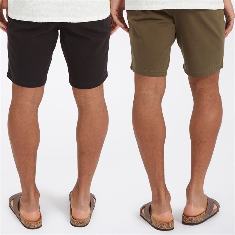 Brave Soul Mens Hansen Two Pack Chino Shorts Black/Khaki - Image 2