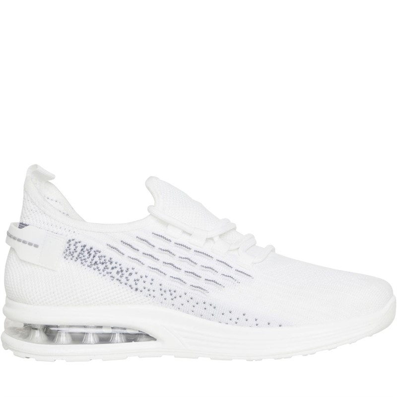 Brave Soul Mens Lakeside Bubble Trainers White Mono - Image 5