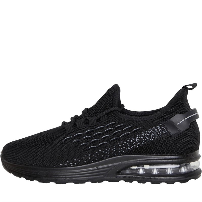 Brave Soul Mens Lakeside Bubble Trainers Black Mono - Image 1