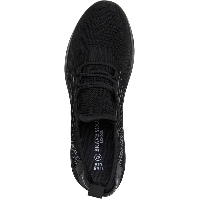 Brave Soul Mens Lakeside Bubble Trainers Black Mono - Image 4