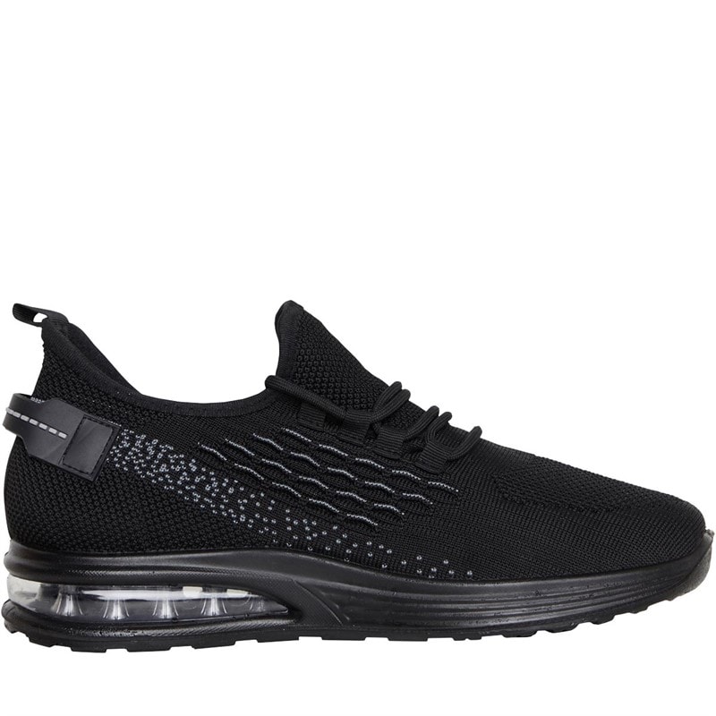 Brave Soul Mens Lakeside Bubble Trainers Black Mono - Image 5