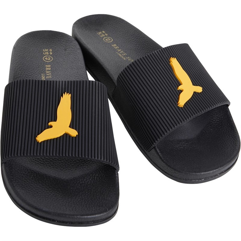 Brave Soul Mens Falcon Slides Black/Gold - Image 1