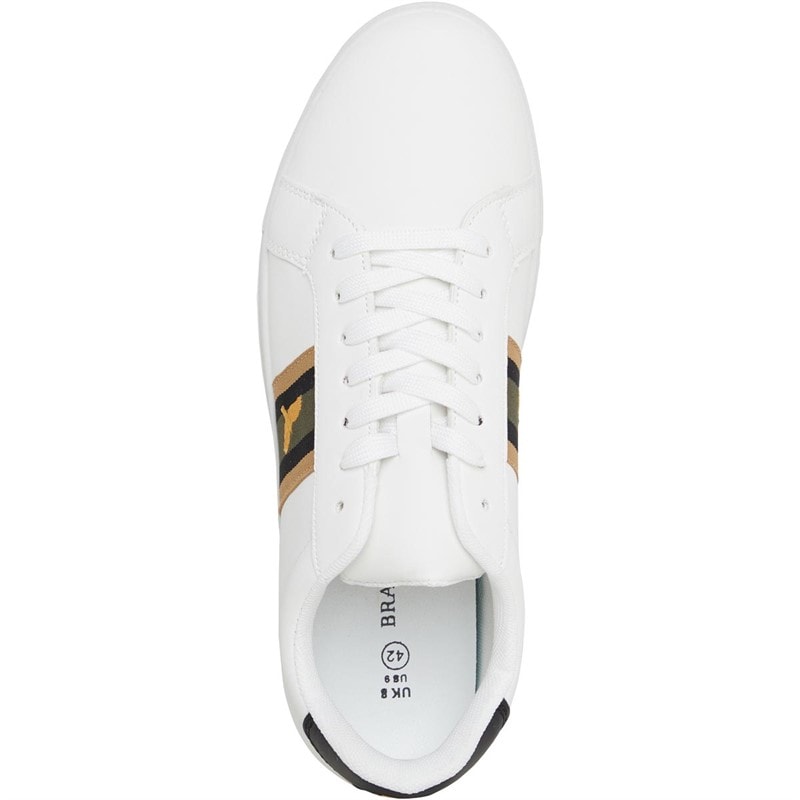 Brave Soul Mens Louie Eagle PU Pumps White/Green/Gold - Image 4