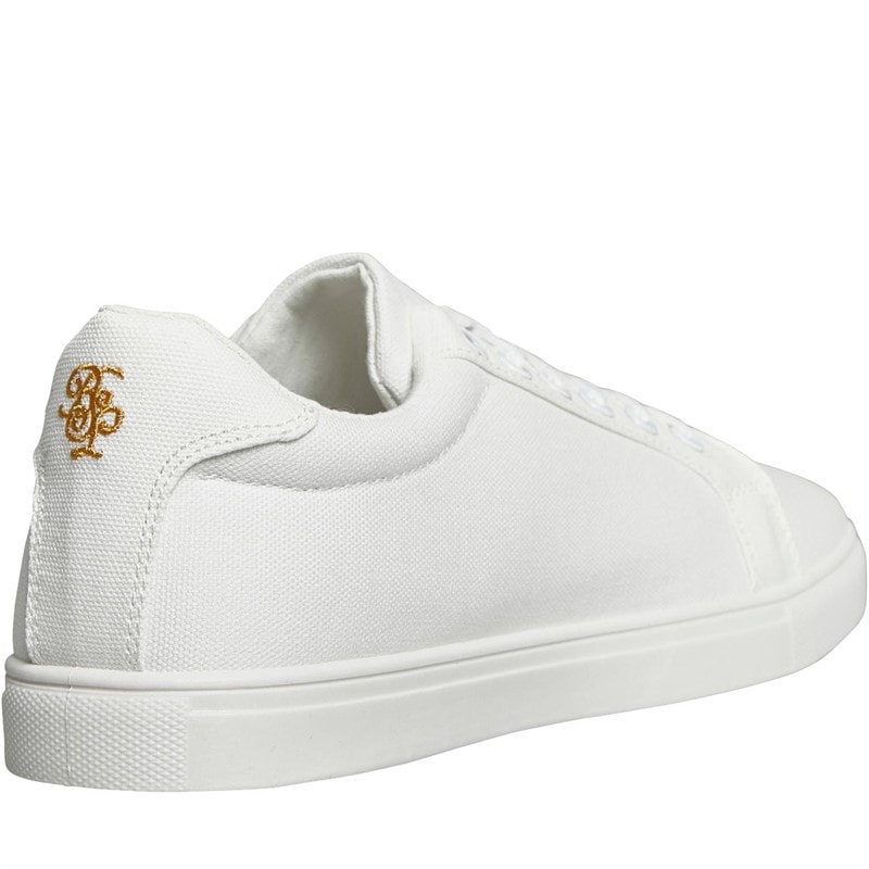 Brave Soul Mens Kite Eagle Canvas Pumps White Mono - Image 5