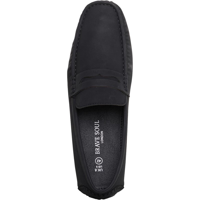 Brave Soul Mens Web Loafers Black - Image 4