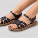 Brave Soul Womens Aria Ankle Strap Sandals Black