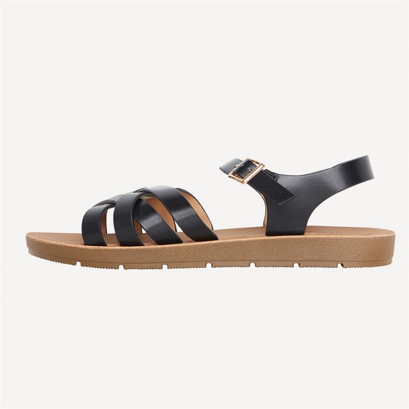 Brave Soul Womens Aria Ankle Strap Sandals Black - Image 2