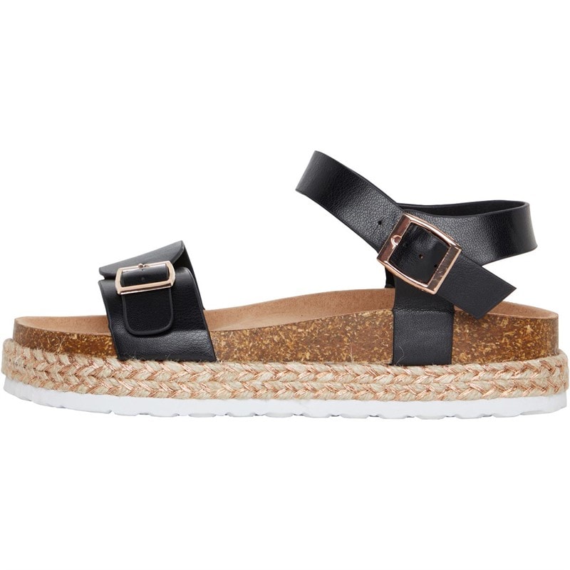 Brave Soul Womens Pantha Ankle Strap Platform Sandals Black - Image 3