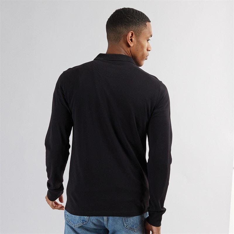Brave Soul Mens Oregon Long Sleeve T-Shirt Jet Black - Image 2