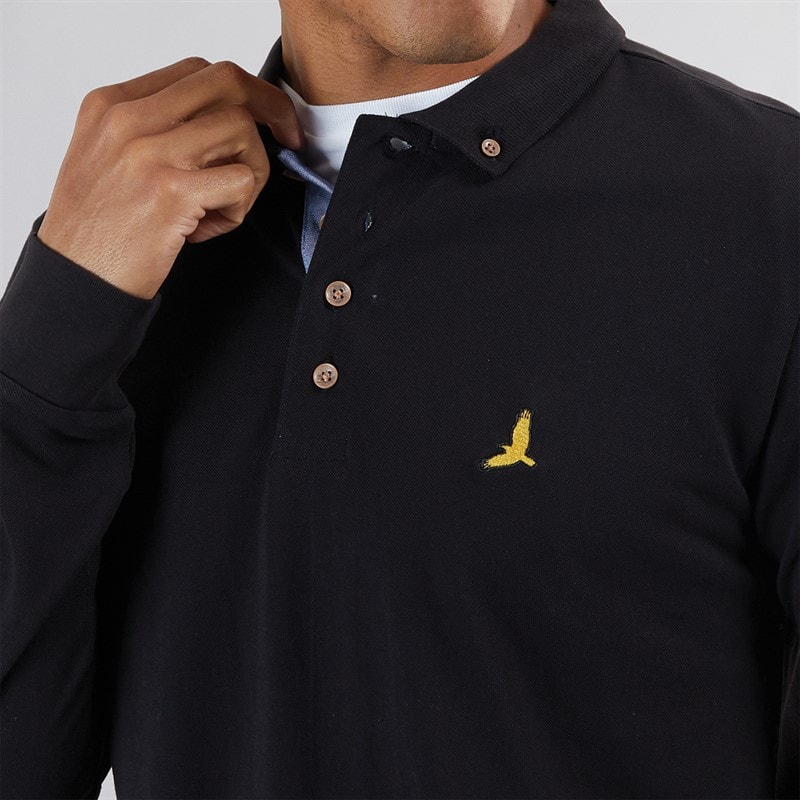 Brave Soul Mens Oregon Long Sleeve T-Shirt Jet Black - Image 3