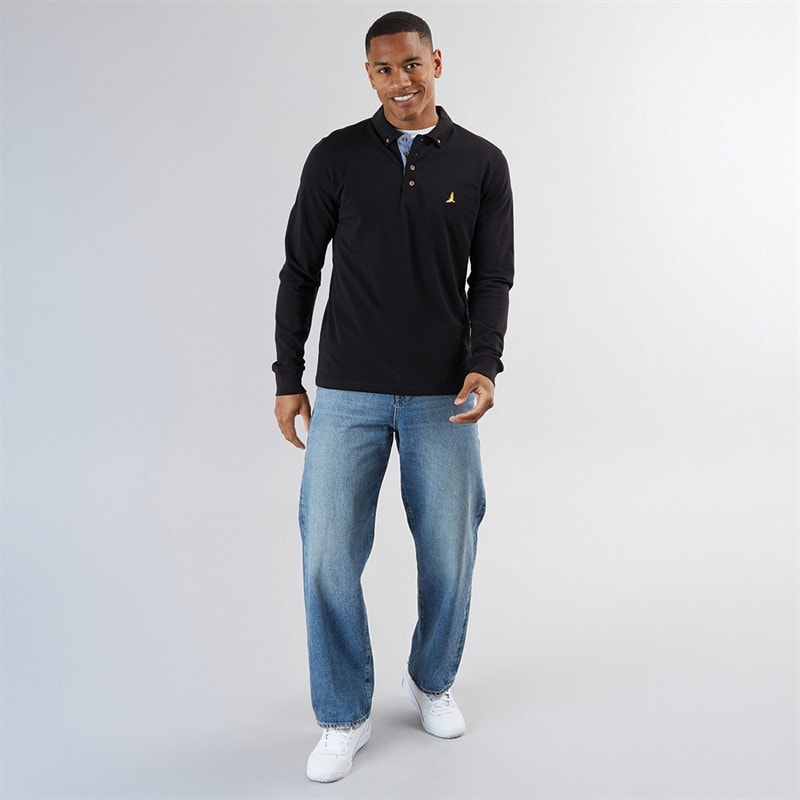 Brave Soul Mens Oregon Long Sleeve T-Shirt Jet Black - Image 4