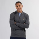 Brave Soul Mens Oregon Long Sleeve T-Shirt Dark Charcoal Marl