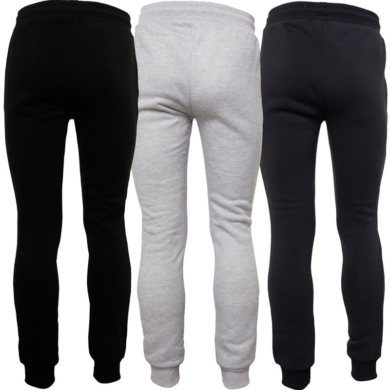 Brave Soul Mens Clinton Three Pack Joggers Black/Grey/Navy - Image 2