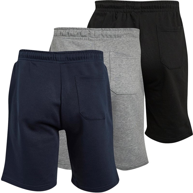Brave Soul Mens Tarley Three Pack Jersey Shorts Black/Light Grey/Navy - Image 2
