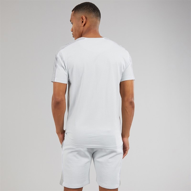 Brave Soul Mens Rowan T-Shirt And Shorts Set Baby Blue/Light Grey Marl - Image 2