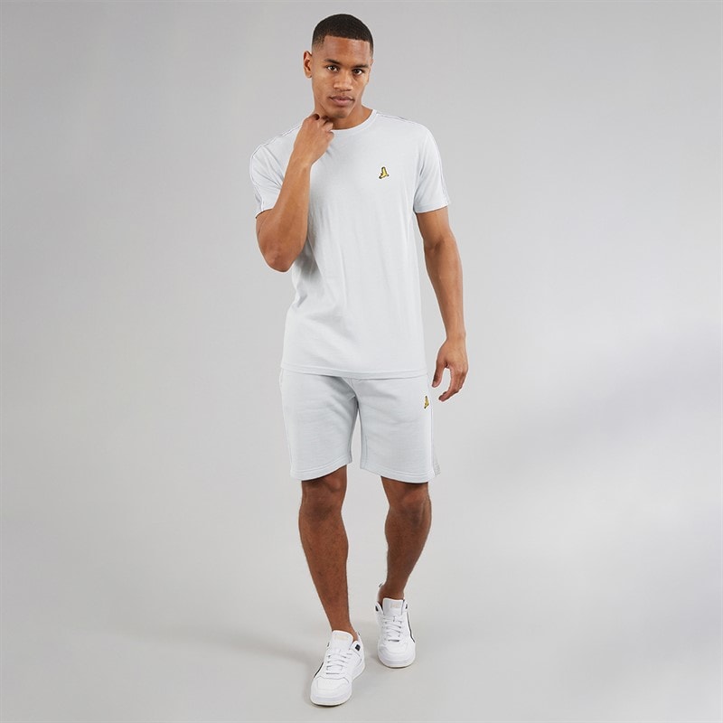 Brave Soul Mens Rowan T-Shirt And Shorts Set Baby Blue/Light Grey Marl - Image 4