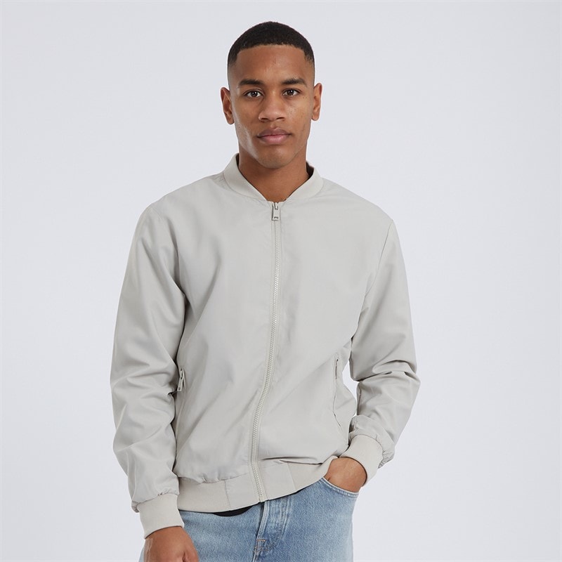Brave Soul Mens Sanjay Bomber Jacket Stone - Image 3