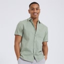 Brave Soul Mens Gilles Short Sleeve Shirt Mint