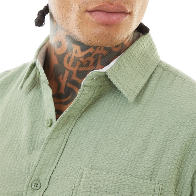Brave Soul Mens Gilles Short Sleeve Shirt Mint - Image 3
