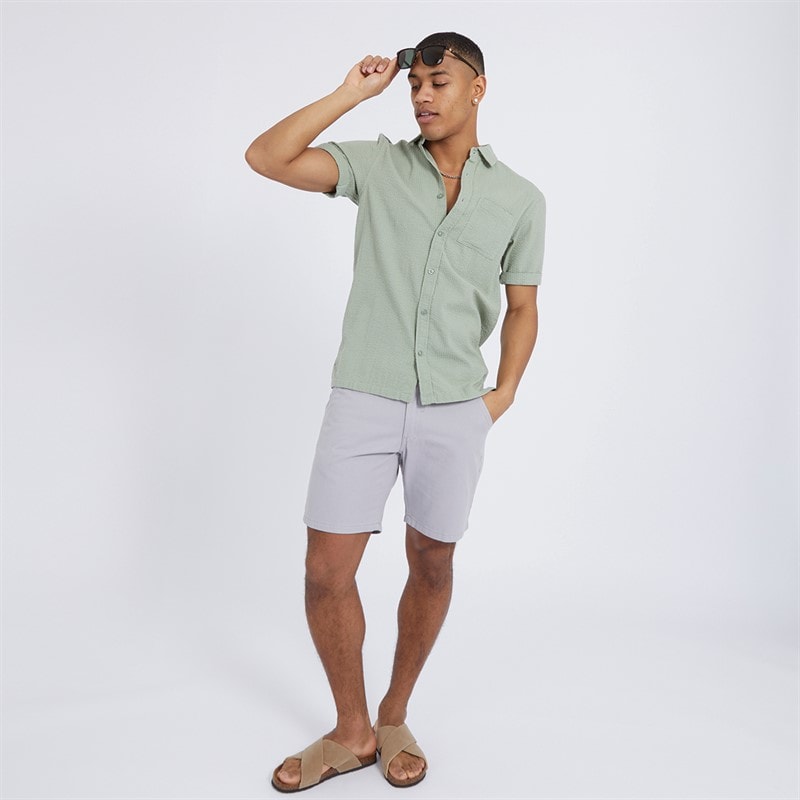 Brave Soul Mens Gilles Short Sleeve Shirt Mint - Image 4