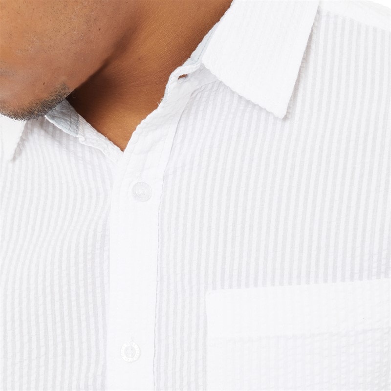 Brave Soul Mens Gilles Short Sleeve Shirt White - Image 3