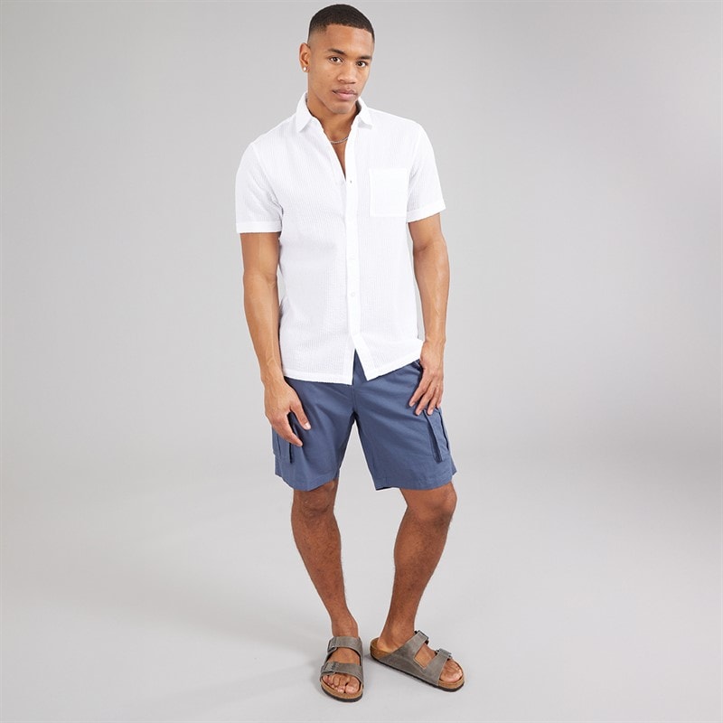 Brave Soul Mens Gilles Short Sleeve Shirt White - Image 4