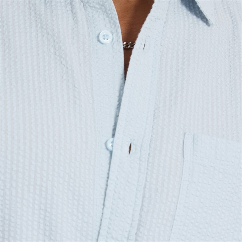Brave Soul Mens Gilles Short Sleeve Shirt Baby Blue - Image 3
