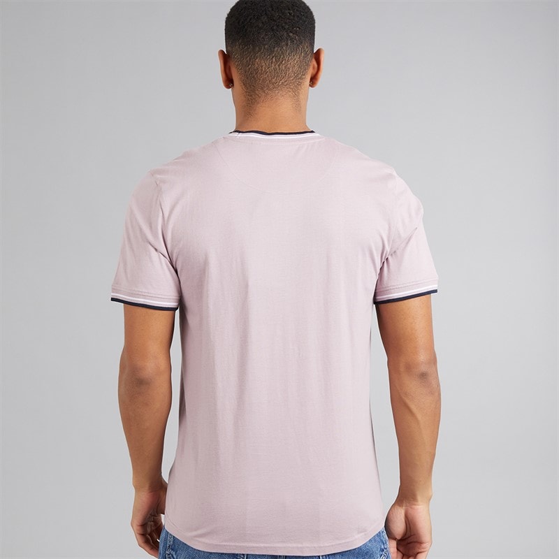 Brave Soul Mens Federerf T-Shirt Lavender/Rich Navy/Optic White - Image 2