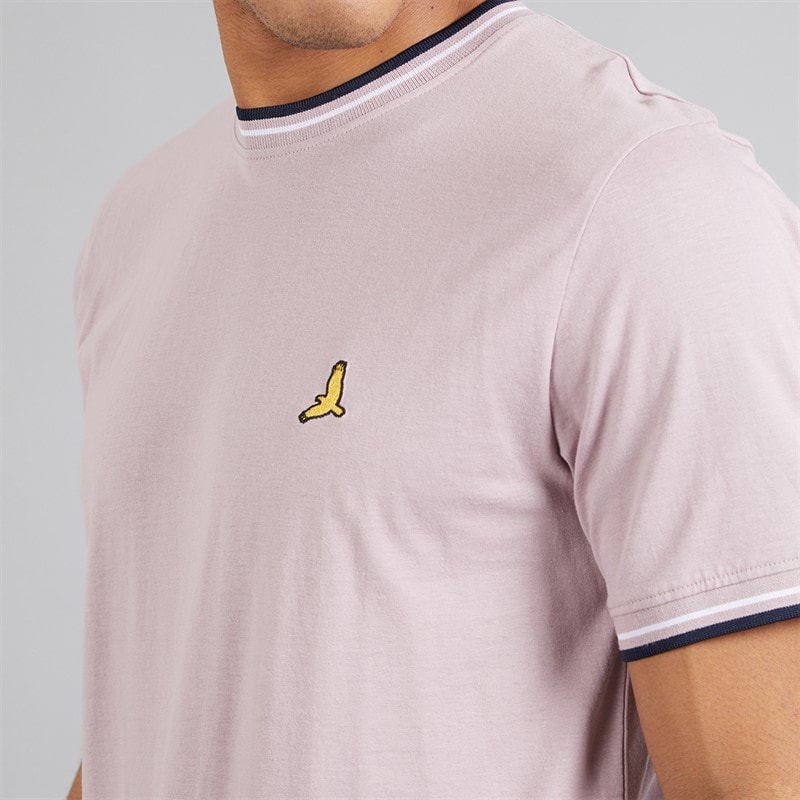 Brave Soul Mens Federerf T-Shirt Lavender/Rich Navy/Optic White - Image 3