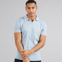 Brave Soul Mens Ferrat Polo Shirt Steel Blue/Optic White