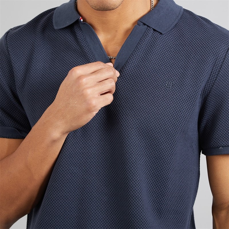 Brave Soul Mens Cadby Polo Shirt Navy - Image 3