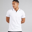Brave Soul Mens Ferrat Polo Shirt Optic White/Navy