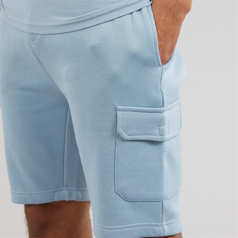 Brave Soul Mens Linus T-Shirt And Shorts Set Set Steel Blue - Image 5