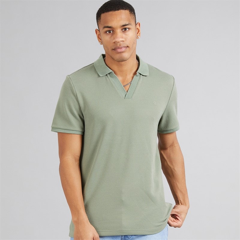 Brave Soul Mens Cadby Polo Shirt Washed Sage/Cream - Image 1