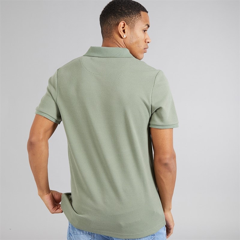 Brave Soul Mens Cadby Polo Shirt Washed Sage/Cream - Image 2