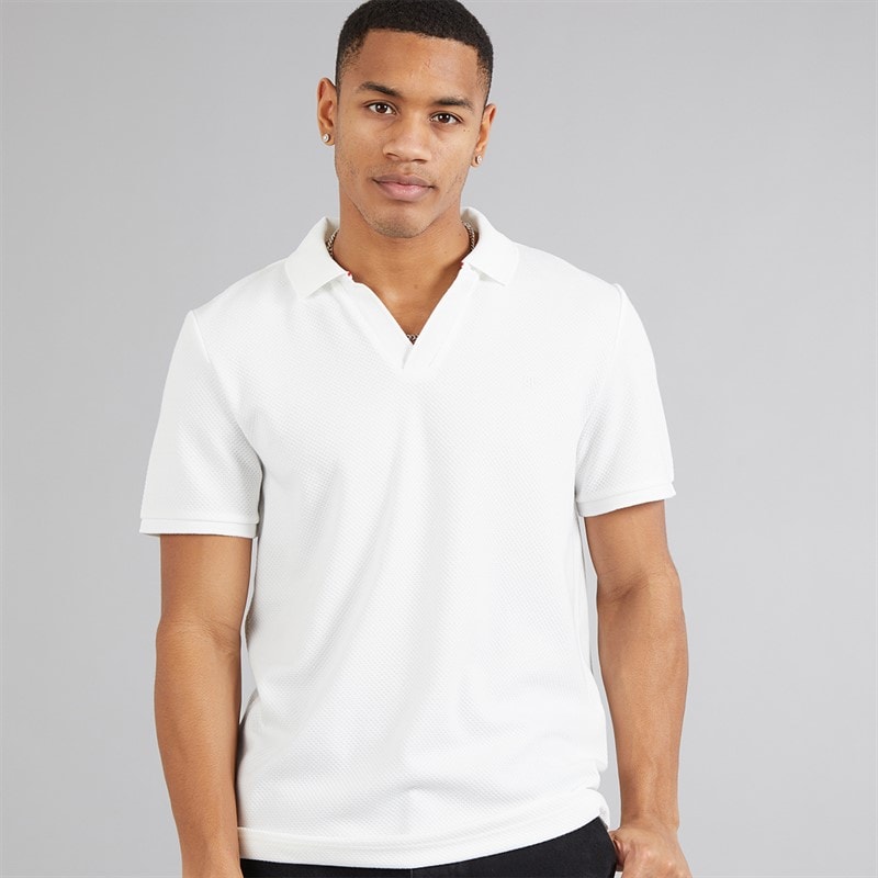 Brave Soul Mens Cadby Polo Shirt Cream/Washed Sage - Image 1