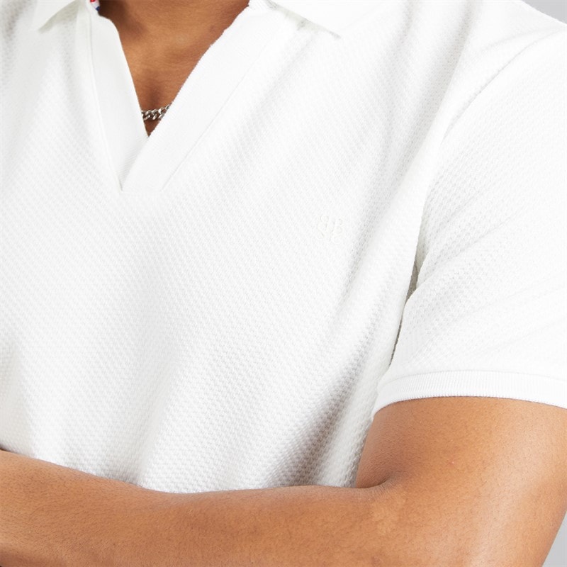 Brave Soul Mens Cadby Polo Shirt Cream/Washed Sage - Image 3