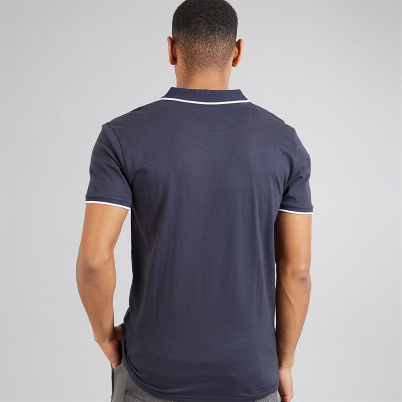 Brave Soul Mens Ferrat Polo Shirt Navy/Optic White - Image 2