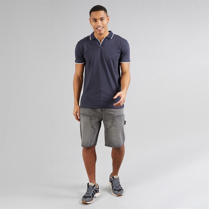 Brave Soul Mens Ferrat Polo Shirt Navy/Optic White - Image 3