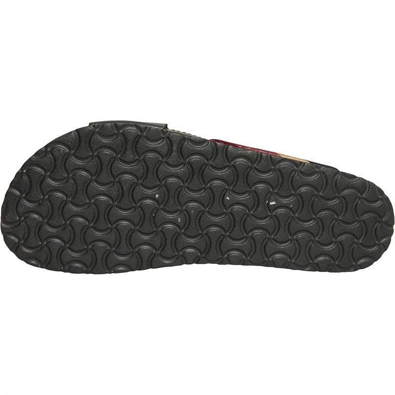 Brave Soul Mens Marvin Cross Strap Sandals Black/Dark Red/Gold - Image 3