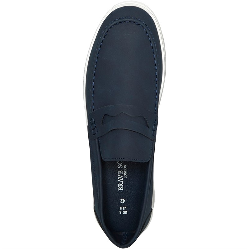 Brave Soul Mens Lisbon Loafers Navy - Image 4