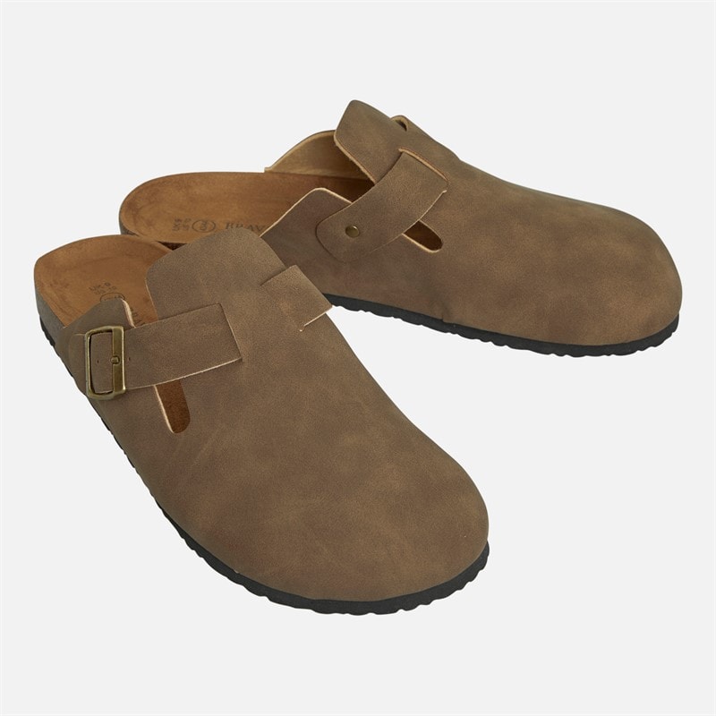 Brave Soul Mens Tivat Mule Sandals Brown - Image 1