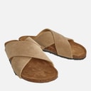 Brave Soul Mens Dawson Cross Strap Sandals Desert Taupe