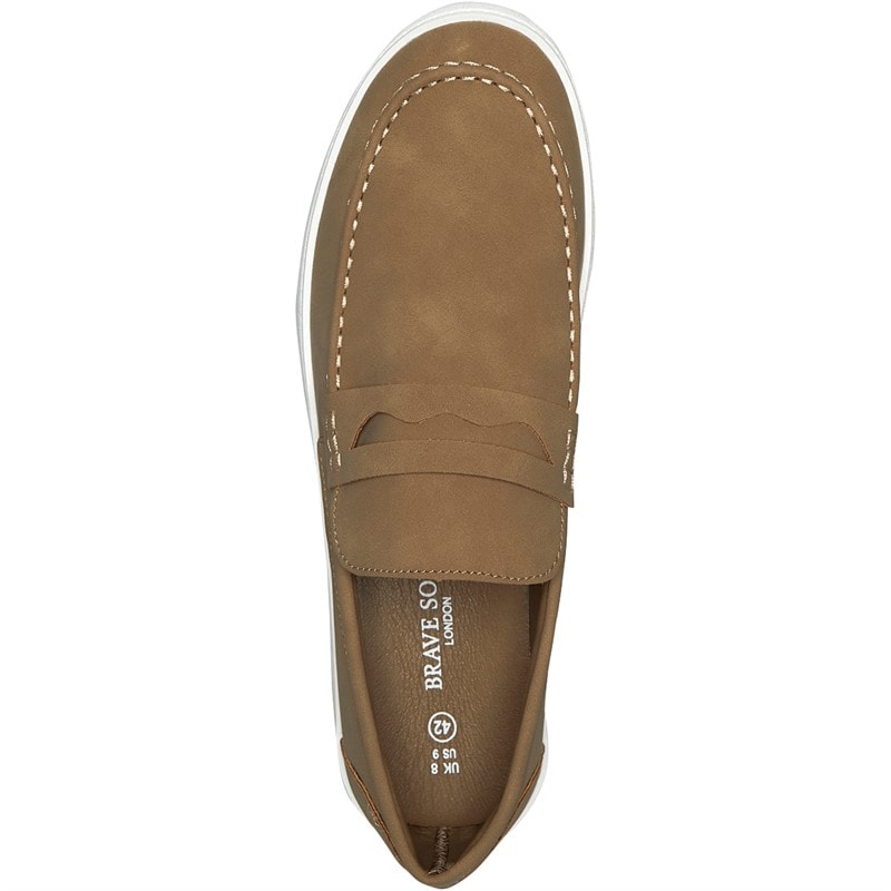 Brave Soul Mens Lisbon Loafers Desert Taupe - Image 4
