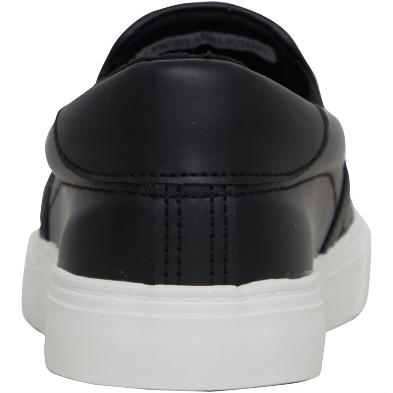 Brave Soul Womens Quilted Slip On Trainers Black/White - Image 3