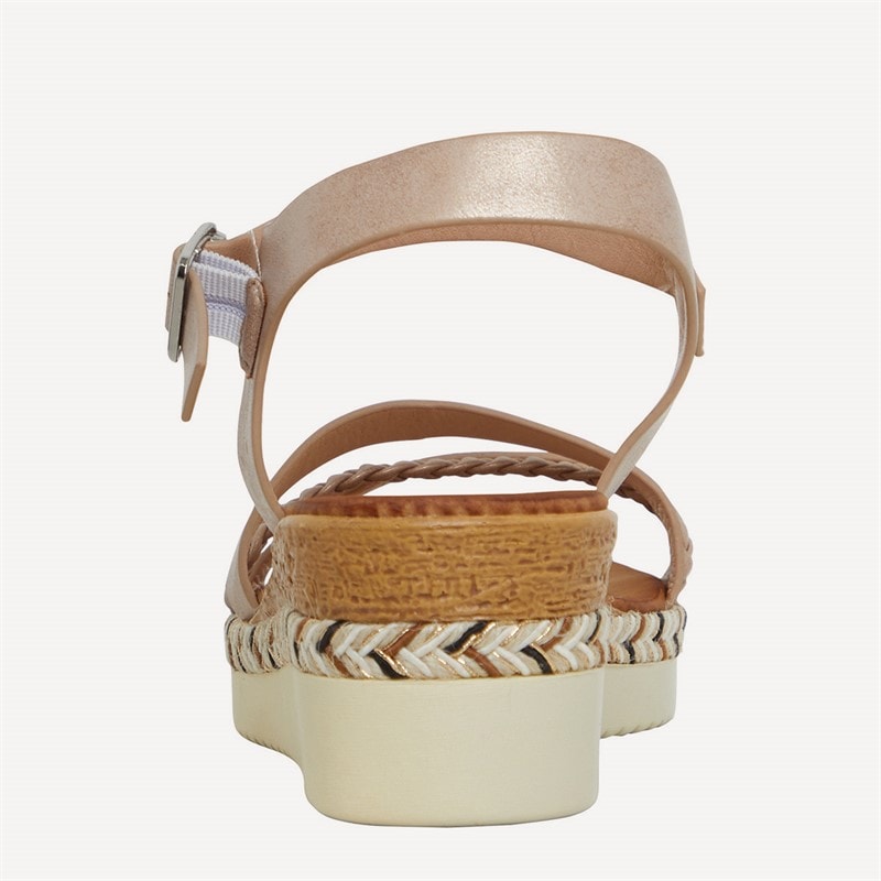 Brave Soul Womens Wedge Sandals Rose Gold Metallic - Image 4