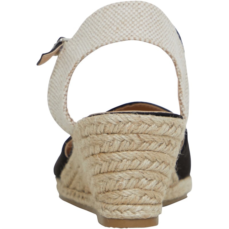 Brave Soul Womens Berry Wedge Espadrille Sandals Black - Image 4