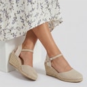 Brave Soul Womens Berry Wedge Espadrille Sandals Beige