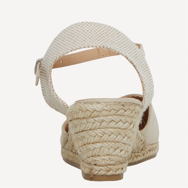 Brave Soul Womens Berry Wedge Espadrille Sandals Beige - Image 4