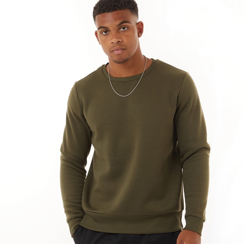 Brave Soul Mens Retina Sweatshirt Khaki